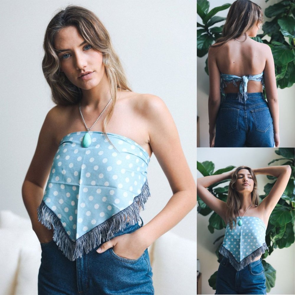 Polkadot Triangle Cotton Bandana